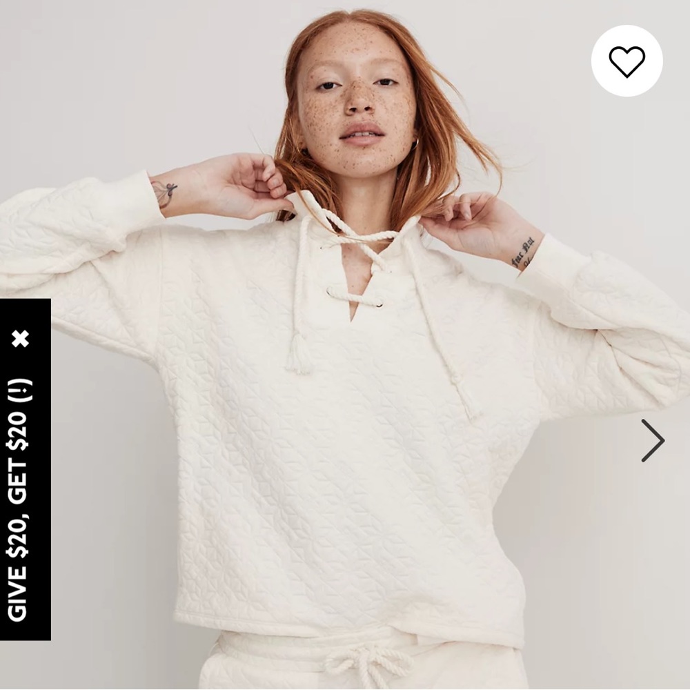COPY - Madewell Quilted-Knit Lace-Up Sweatshirt